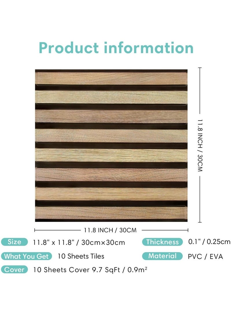 ورق جدران خشبي ثلاثي الأبعاد، بلاطات تقشير ولصق 30×30 سم، ألواح PVC خفيفة مقاومة للماء، سهلة الإزالة، لتزيين الجدران والمطابخ والحمامات والطراز الريفي - Image 5